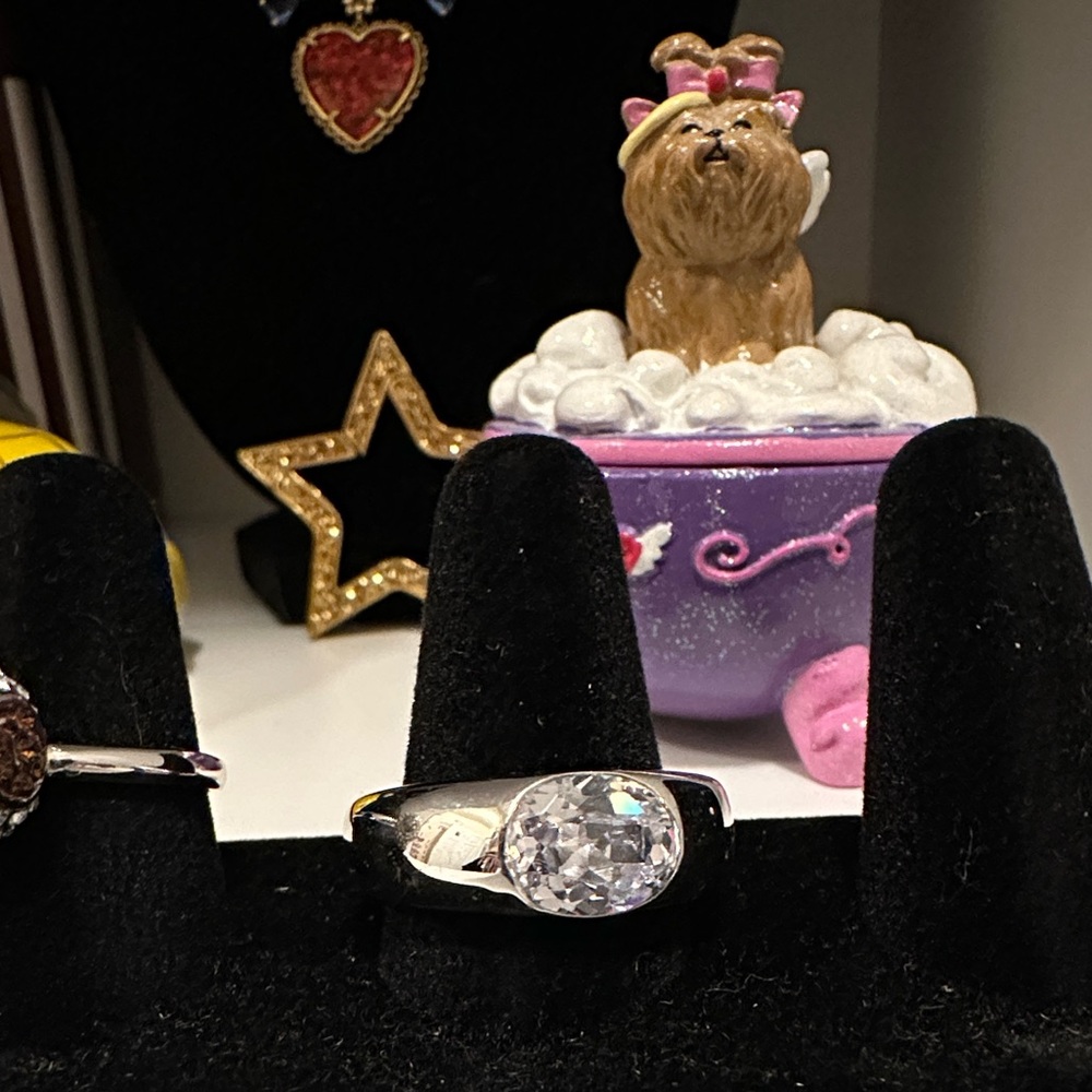 Henri Bendel Silver Ring with Sparkling Stone
